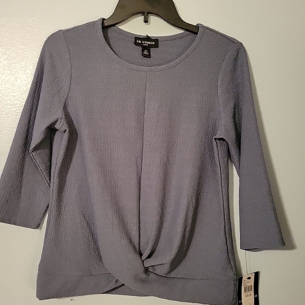 New ladies IN Studio Blue Green Blouse. PS. Crossover front.
